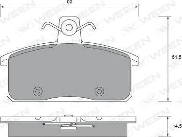 Ween 151-2196 - Kit de plaquettes de frein, frein à disque cwaw.fr