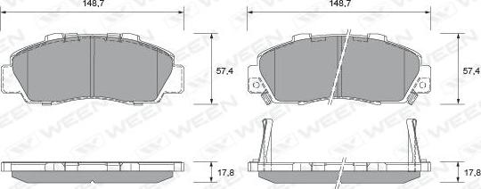 Ween 151-2190 - Kit de plaquettes de frein, frein à disque cwaw.fr