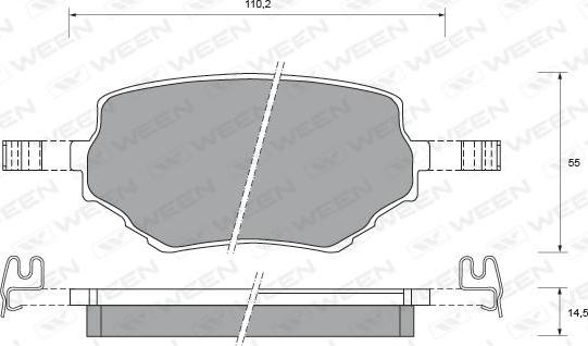 Ween 151-2145 - Kit de plaquettes de frein, frein à disque cwaw.fr