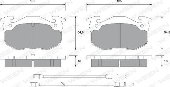 Ween 151-2142 - Kit de plaquettes de frein, frein à disque cwaw.fr