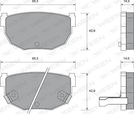 Ween 151-2152 - Kit de plaquettes de frein, frein à disque cwaw.fr