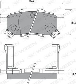 Ween 151-2169 - Kit de plaquettes de frein, frein à disque cwaw.fr