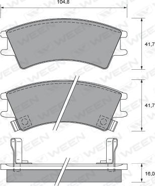 Ween 151-2165 - Kit de plaquettes de frein, frein à disque cwaw.fr