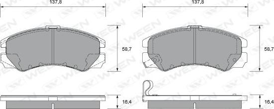 Ween 151-2162 - Kit de plaquettes de frein, frein à disque cwaw.fr