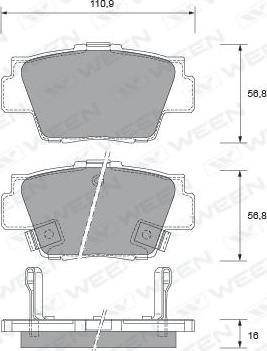 Ween 151-2104 - Kit de plaquettes de frein, frein à disque cwaw.fr