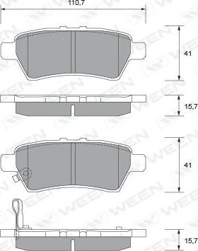 Ween 151-2106 - Kit de plaquettes de frein, frein à disque cwaw.fr