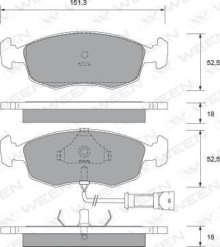 Ween 151-2101 - Kit de plaquettes de frein, frein à disque cwaw.fr