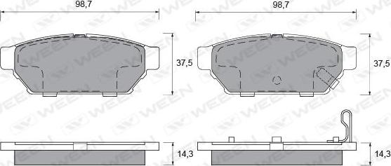 Ween 151-2107 - Kit de plaquettes de frein, frein à disque cwaw.fr