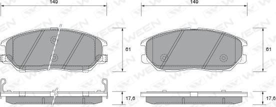 Ween 151-2184 - Kit de plaquettes de frein, frein à disque cwaw.fr