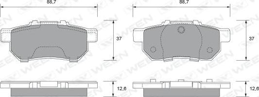 Ween 151-2133 - Kit de plaquettes de frein, frein à disque cwaw.fr