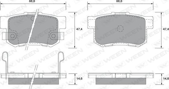 Ween 151-2170 - Kit de plaquettes de frein, frein à disque cwaw.fr