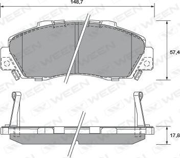 Ween 151-2171 - Kit de plaquettes de frein, frein à disque cwaw.fr