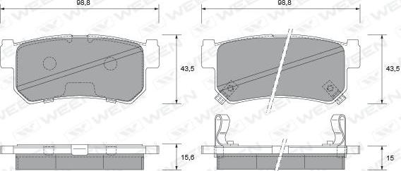 Ween 151-2344 - Kit de plaquettes de frein, frein à disque cwaw.fr