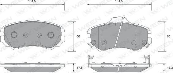 Ween 151-2348 - Kit de plaquettes de frein, frein à disque cwaw.fr