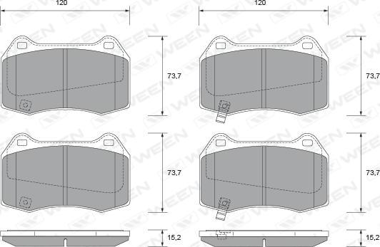 Ween 151-2343 - Kit de plaquettes de frein, frein à disque cwaw.fr