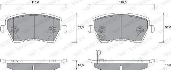 Ween 151-2358 - Kit de plaquettes de frein, frein à disque cwaw.fr