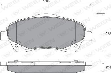 Ween 151-2305 - Kit de plaquettes de frein, frein à disque cwaw.fr