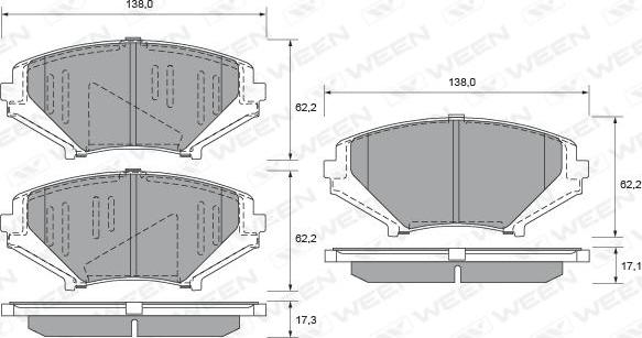 Ween 151-2319 - Kit de plaquettes de frein, frein à disque cwaw.fr