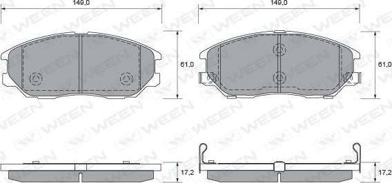 Ween 151-2324 - Kit de plaquettes de frein, frein à disque cwaw.fr