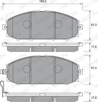 Ween 151-2325 - Kit de plaquettes de frein, frein à disque cwaw.fr