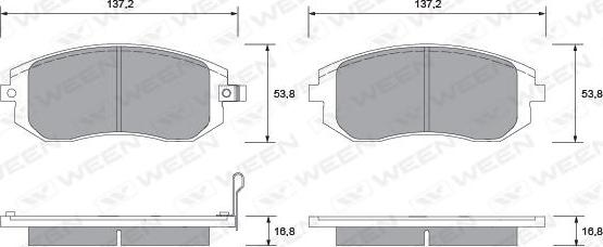 Ween 151-2299 - Kit de plaquettes de frein, frein à disque cwaw.fr