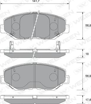 Ween 151-2296 - Kit de plaquettes de frein, frein à disque cwaw.fr