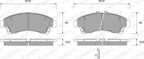 Ween 151-2290 - Kit de plaquettes de frein, frein à disque cwaw.fr