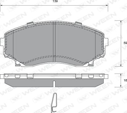 Ween 151-2297 - Kit de plaquettes de frein, frein à disque cwaw.fr