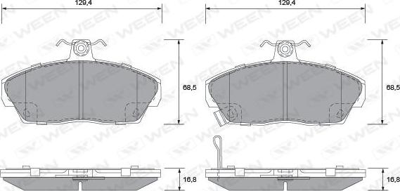 Ween 151-2243 - Kit de plaquettes de frein, frein à disque cwaw.fr