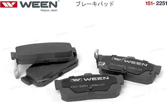 Ween 151-2251 - Kit de plaquettes de frein, frein à disque cwaw.fr