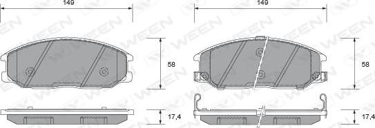 Ween 151-2268 - Kit de plaquettes de frein, frein à disque cwaw.fr