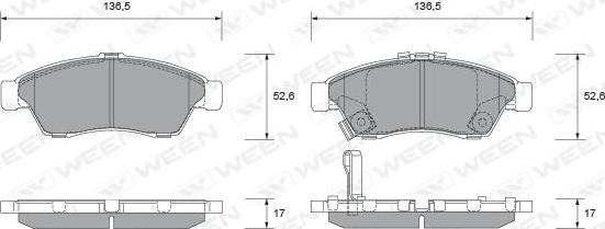 Ween 151-2263 - Kit de plaquettes de frein, frein à disque cwaw.fr