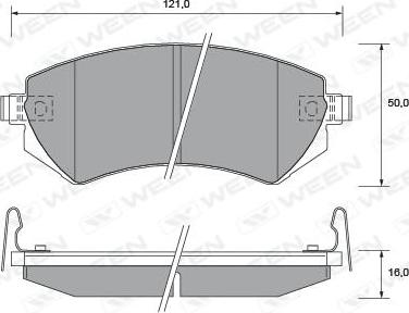 Ween 151-2201 - Kit de plaquettes de frein, frein à disque cwaw.fr