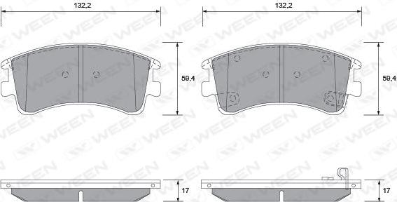 Ween 151-2280 - Kit de plaquettes de frein, frein à disque cwaw.fr