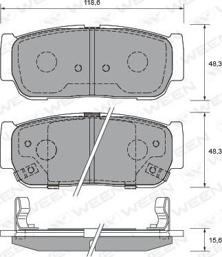 Ween 151-2239 - Kit de plaquettes de frein, frein à disque cwaw.fr