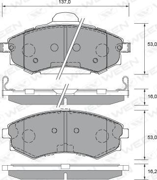 Ween 151-2235 - Kit de plaquettes de frein, frein à disque cwaw.fr