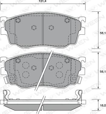 Ween 151-2230 - Kit de plaquettes de frein, frein à disque cwaw.fr