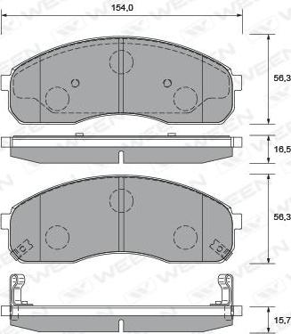 Ween 151-2237 - Kit de plaquettes de frein, frein à disque cwaw.fr