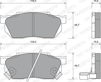 Ween 151-2225 - Kit de plaquettes de frein, frein à disque cwaw.fr