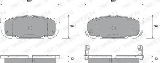 Ween 151-2273 - Kit de plaquettes de frein, frein à disque cwaw.fr