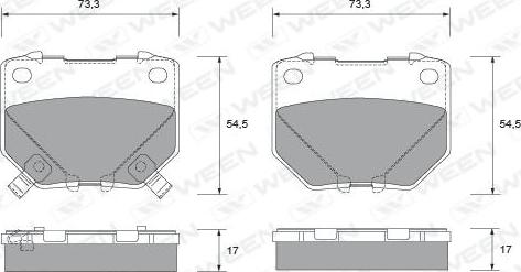 Ween 151-2277 - Kit de plaquettes de frein, frein à disque cwaw.fr