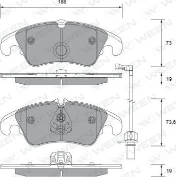 Ween 151-2709 - Kit de plaquettes de frein, frein à disque cwaw.fr