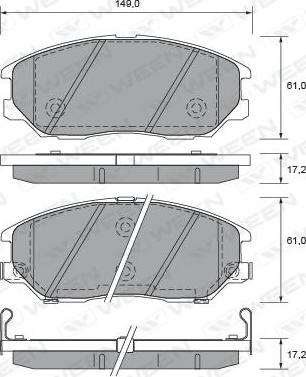 Ween 151-2719 - Kit de plaquettes de frein, frein à disque cwaw.fr