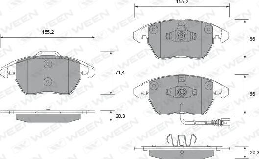 Ween 151-2710 - Kit de plaquettes de frein, frein à disque cwaw.fr