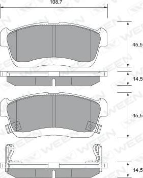 Ween 151-2712 - Kit de plaquettes de frein, frein à disque cwaw.fr