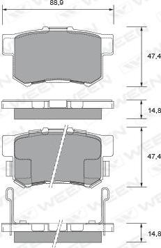 Ween 151-2717 - Kit de plaquettes de frein, frein à disque cwaw.fr