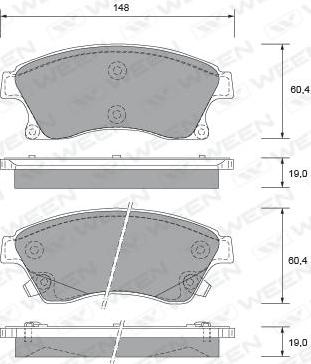 Ween 151-2734 - Kit de plaquettes de frein, frein à disque cwaw.fr