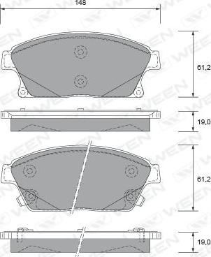 Ween 151-2730 - Kit de plaquettes de frein, frein à disque cwaw.fr