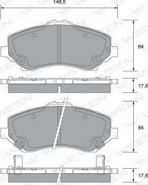 Ween 151-2726 - Kit de plaquettes de frein, frein à disque cwaw.fr