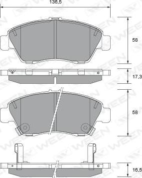 Ween 151-2721 - Kit de plaquettes de frein, frein à disque cwaw.fr